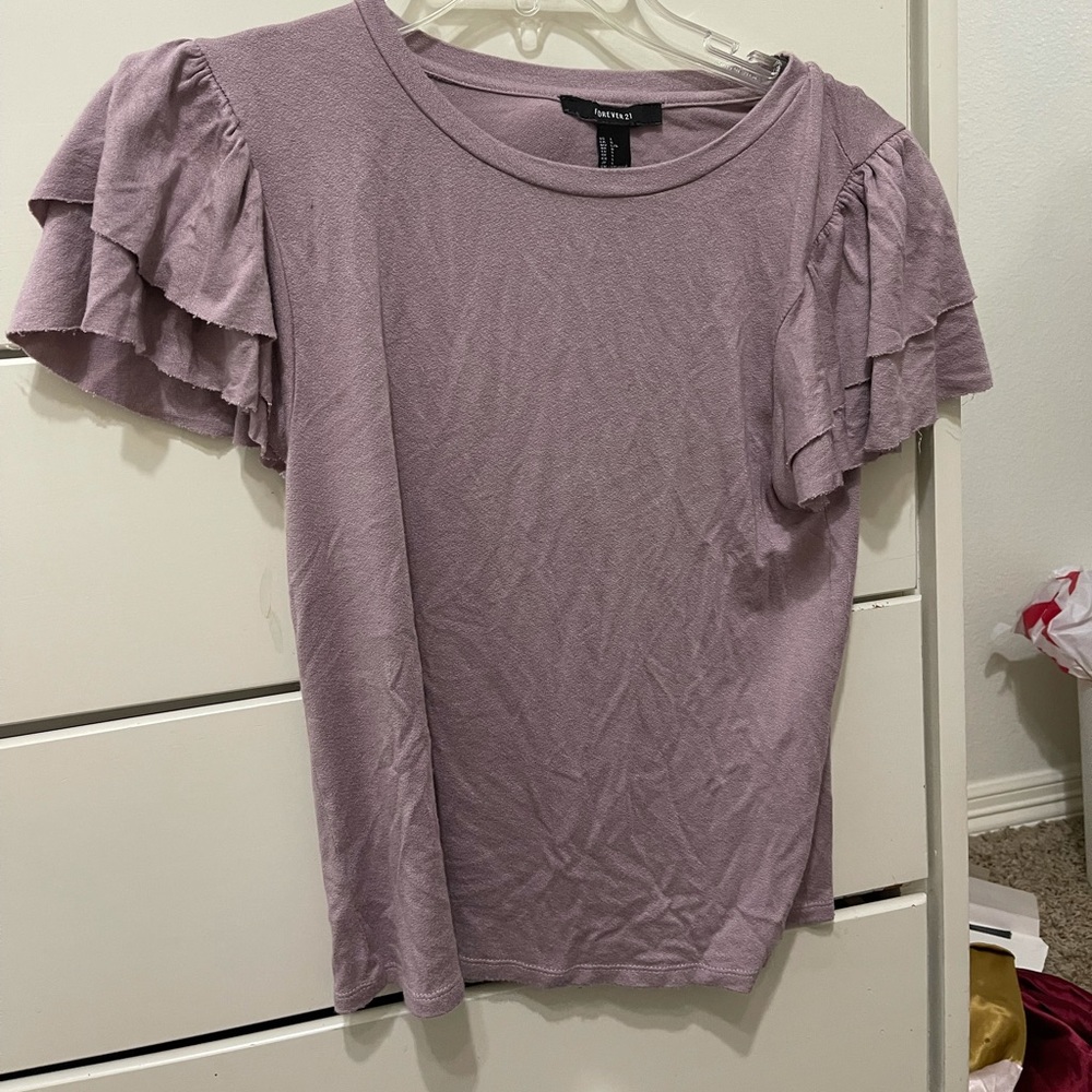Forever 21 purple ruffle top